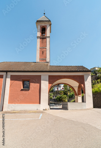 View of the Oratory of the Madonna della Neve in Magadino, a hamlet of Gambarogno in the canton of Ticino, Switzerland.