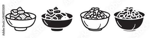 Cereal Icon Vector Illustration for Breakfast, Food, and Meal Design. Minimalist Cereal Vector Icon in Flat and Line Style for App, UI, and Web Projects.