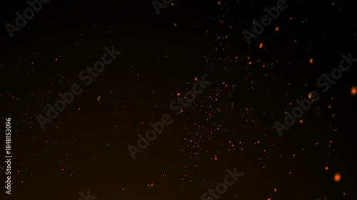 Realistic fire sparks isolated on a black background, capturing dynamic glowing embers for cinematic visual effects and motion graphic overlays.