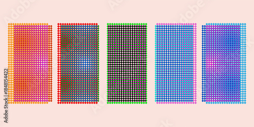 Set of diamond postcards in different colors for Oktoberfest.