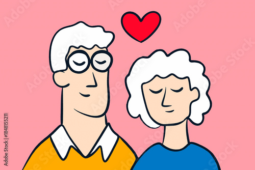 Minimalist couple illustration in love