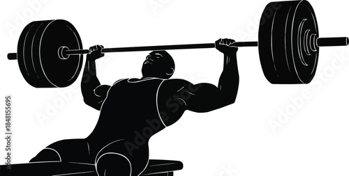 Specially abled Powerlifting Silhouette Vector | Paralympic Strength Athlete