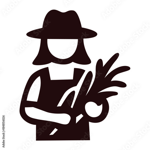 Farmer glyph icon.