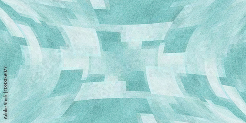 Blue green geometric abstract pattern. Random light and dark teal color squares and rectangles. Background with space for design. Web banner. Chaotic. Mosaic.