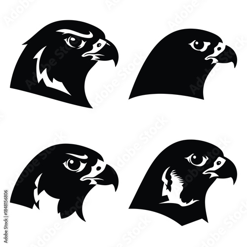 uae falcon head icons set