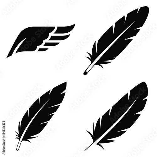 uae falcon wing icons set