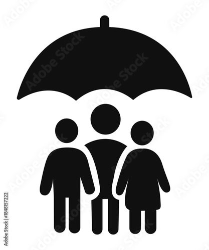 Umbrella protection icon, Life insurance icon illustration isolated vector sign symbol.