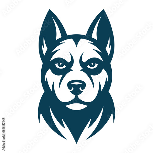 Powerful Guard Dog Face Logo Design