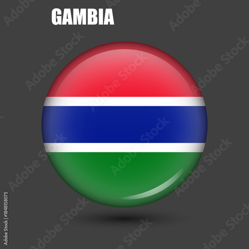 Free Download The national flag of The Gambia is round.Vector.A round 3d flag icon with high detail.A spherical illustration of the flag. - GFXLoad