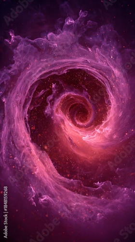 Cosmic swirl of color, abstract nebula in shades of purple and pink