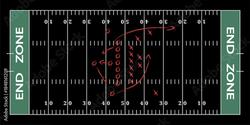 An American Football Tactical Board with Chalkboard Finish