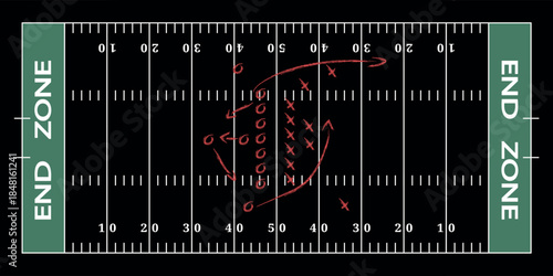An American Football Tactical Board with Chalkboard Finish