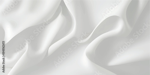 Elegant white silk and satin fabric background featuring soft flowing waves and a smooth luxury textile texture for a cream wedding backdrop design