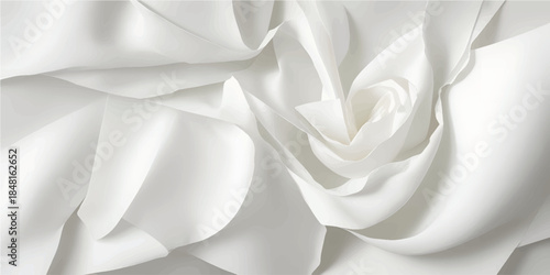 Smooth white silk and satin fabric background featuring soft luxury waves and elegant drapery texture for wedding fashion decoration