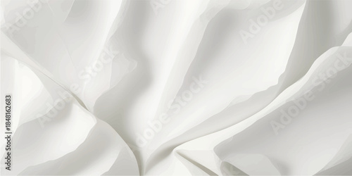 Elegant white silk and satin fabric background featuring soft flowing waves and smooth luxury textile folds for a shiny wedding backdrop design