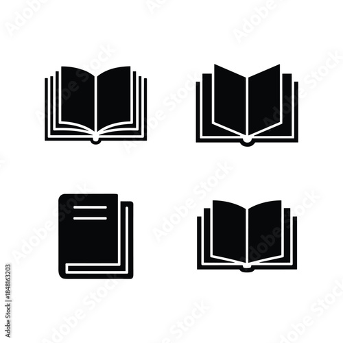 Collection of open books isolated on white background, Vector, illustration