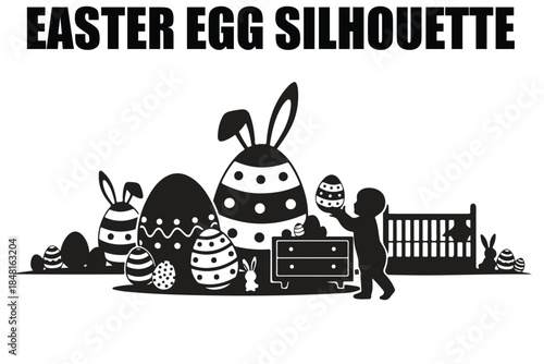 Easter Egg Silhouette Vector