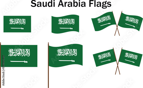 Saudi Arabia Flags different set Islamic country flag national flag of Saudi Arabia 