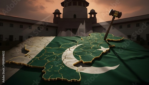 Cracked Maps & Flags of Pakistan, US, UK, India – Dramatic Symbolic 4K Background