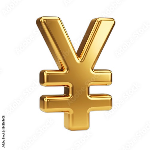 Golden 3D Yen Symbol Icon