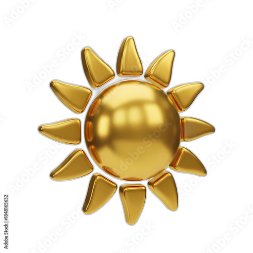 Golden 3D Sun Icon