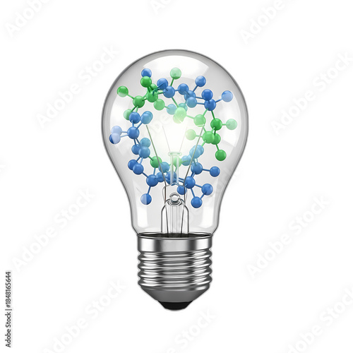 Innovation Idea Light Bulb with Molecule Pattern