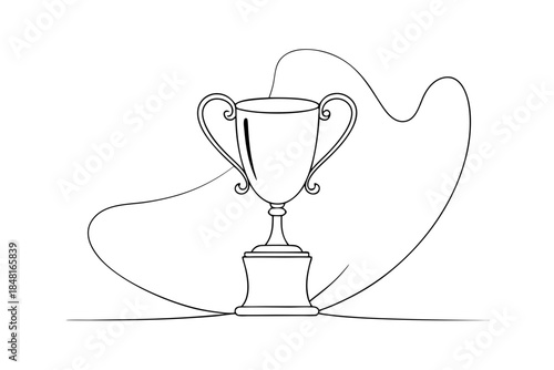 Champion Trophy Cup Achievement Line Drawing