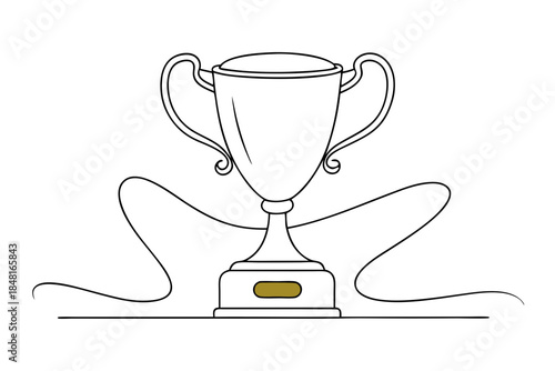Winner Award Trophy Minimalist Illustration