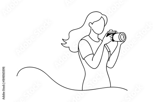 Woman Photographer with DSLR Camera Art
