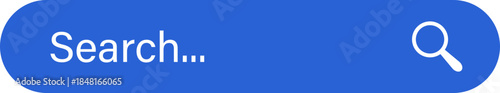 Blue search bar interface button with icon
