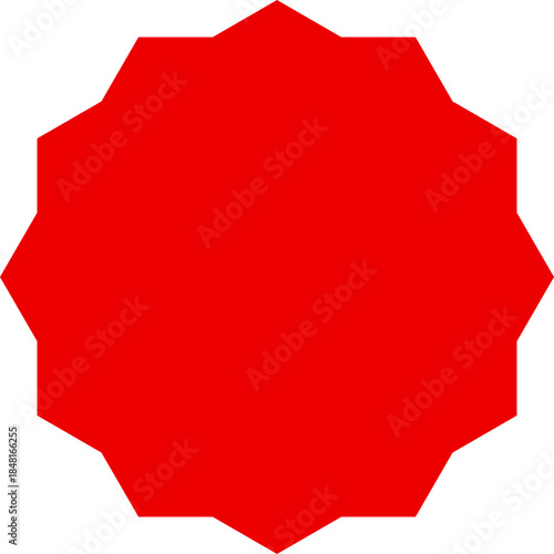 Symmetrical red starburst for promo use