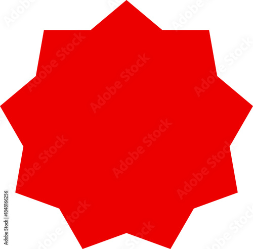 Red pointed shape for urgent tag design