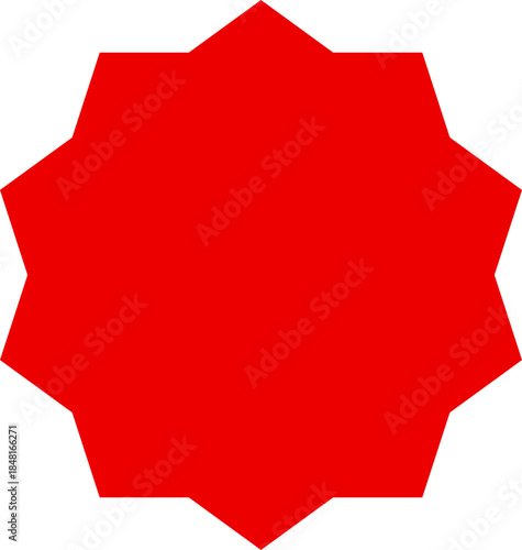 Spiked red shape with bold edges for UI