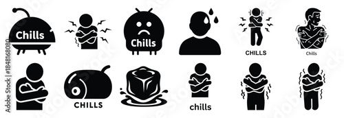 set of chills silhouette icon vector illustration isolated on white background