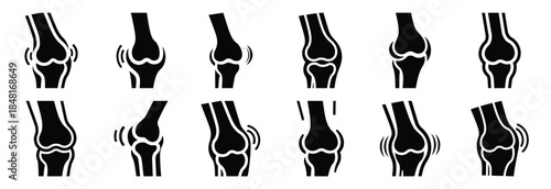 set of joint pain silhouette icon vector illustration isolated on white background