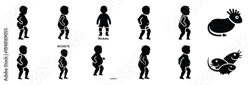 set of rickets silhouette icon vector illustration isolated on white background