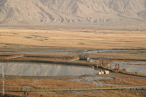 The amazing landscape of Tashkurgan. Tashgur City, Tajikistan Autonomous Region, China near Tashkurgan Stone City located 3. 500m above the sea level, and last city before the border with Pakistan.