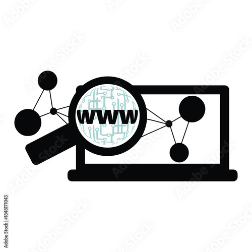 Internet Search and Connectivity Vector Graphic