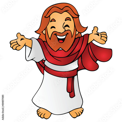 Cartoon Jesus Character Vector Illustration