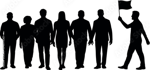 groupofpeoplesilhouettesholdingflag