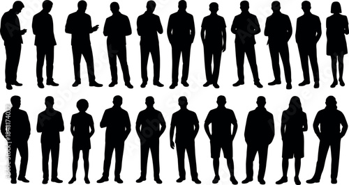 Silhouette People Group Diverse Styles
