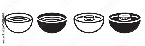 Japanese Soup Bowl Icon Vector Illustration for Food, Cuisine, and Dining Design