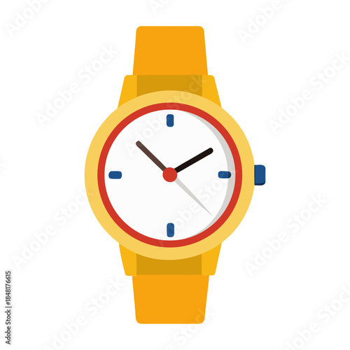 3D illustration of a business deadline concept featuring a clock face with a red ribbon symbol and a metal watch dial as an icon for the value of every hour and minute