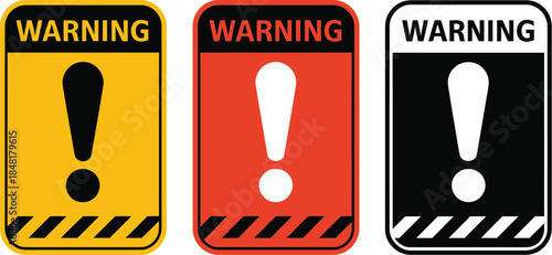 Warning Signs with Exclamation Marks - Alert and Danger Symbols