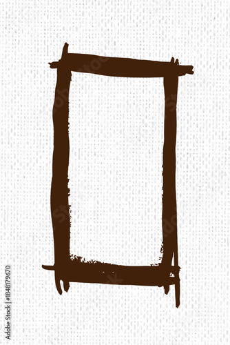 wooden frame on white background