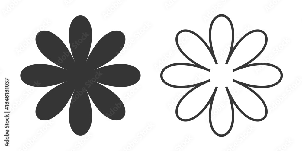 Obraz premium Flower icon, flower plant nature symbol illustration