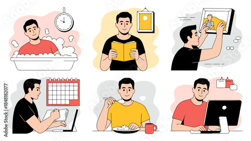 Daily routine of a modern worker