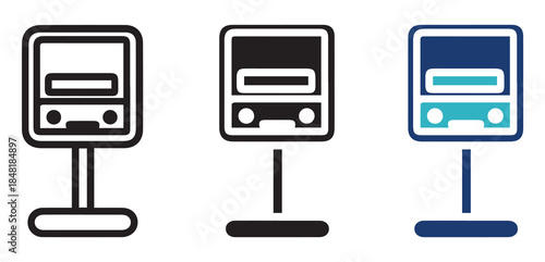 Parking Meter Icon set Vector Illustration for Parking, Urban, and Transportation Design