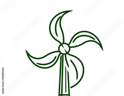 Minimal Green Energy Turbine Icon Isolated for Sustainable and Eco-Friendly Design Concepts