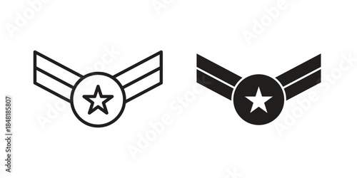 Air force icon for website, thin line icons. vector logo design